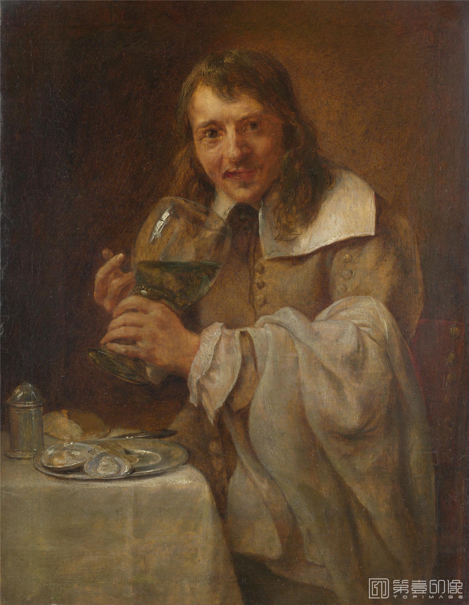 油画-大英博物馆藏画-After Gonzales Coques - Taste-0088